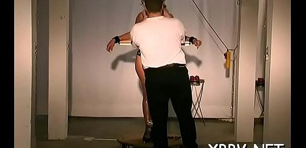  Tied up woman coercive to endure severe bdsm xxx moments